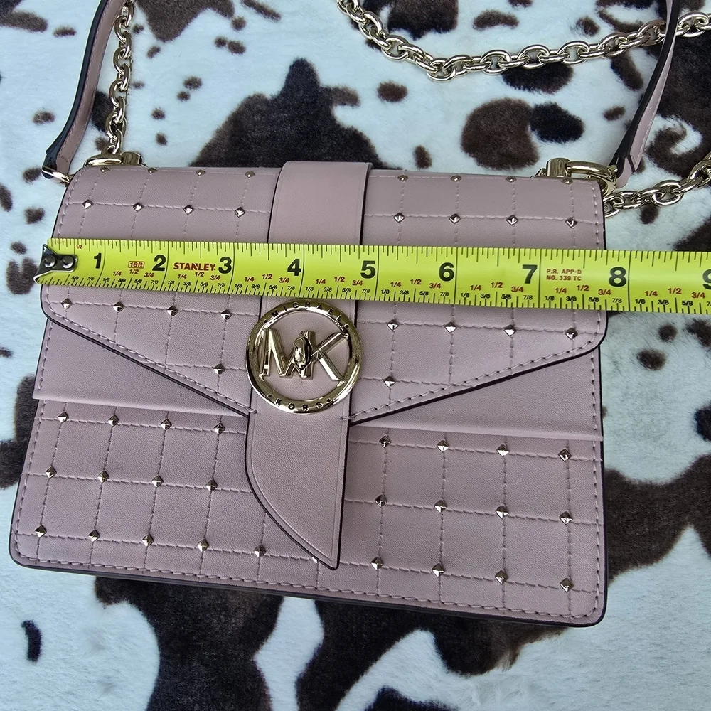 Michael Kors Pink Quilted Clutch with Metallic Accents - Picture 7 of 8